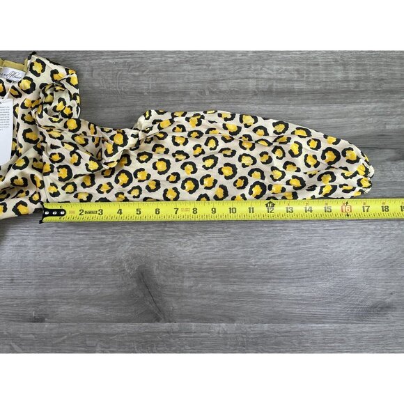 NEVER A WALLFLOWER Cheetah Print Fit & Flare Dress Small Silk Viscose Made in LA - Picture 16 of 16